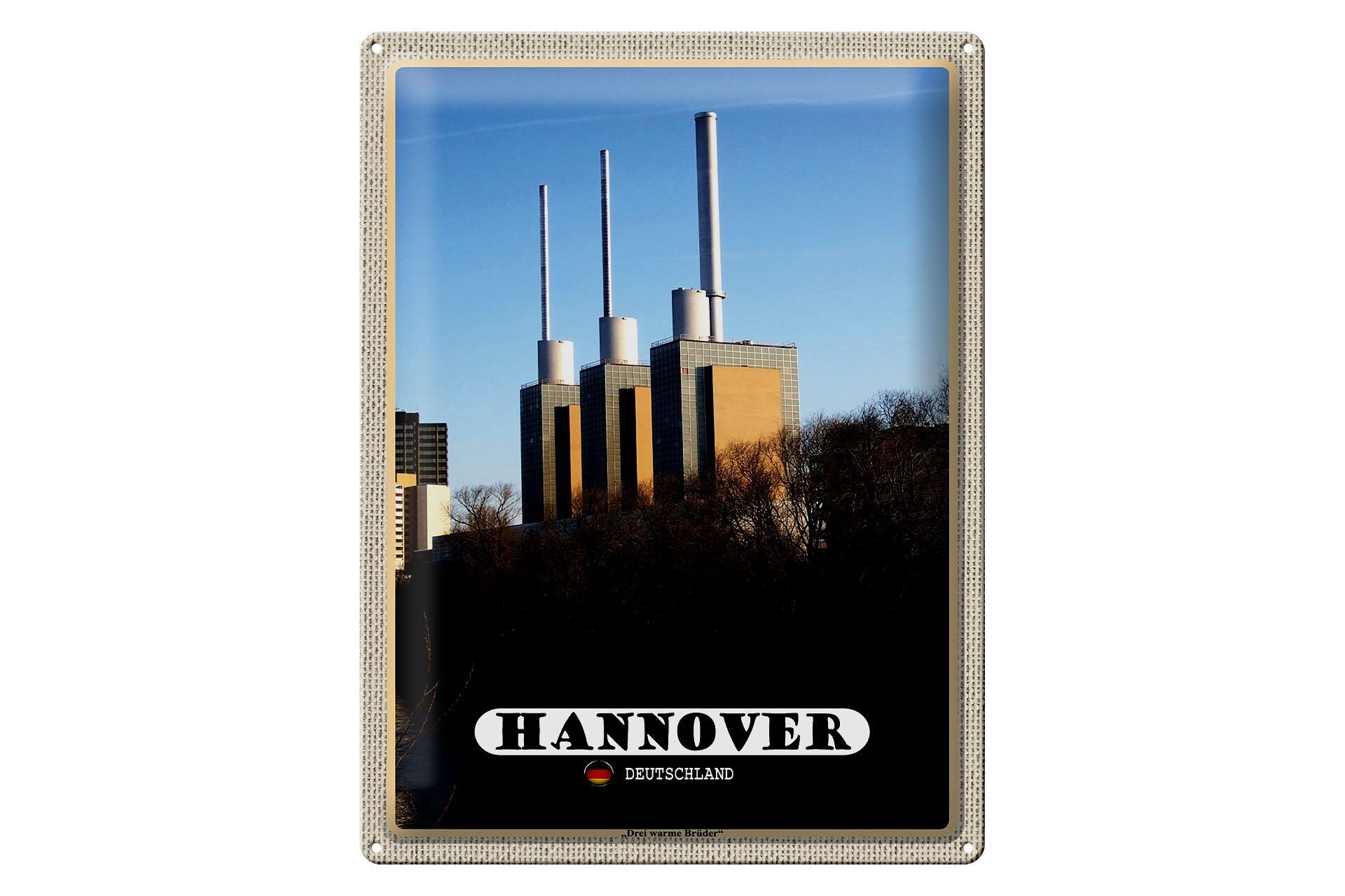 Targa in metallo città Hannover vista della città di Döhren 40x30 cm