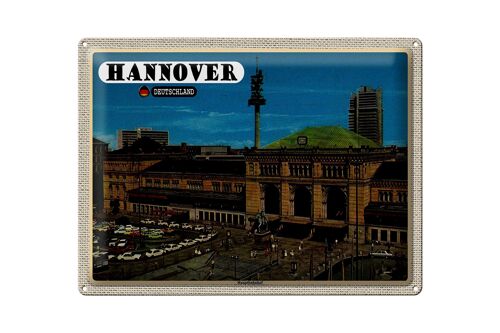 Blechschild Städte Hannover Hauptbahnhof Gemälde 40x30cm
