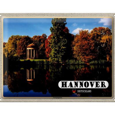 Cartel de chapa ciudades de Hannover vista de Georgengarten 40x30cm