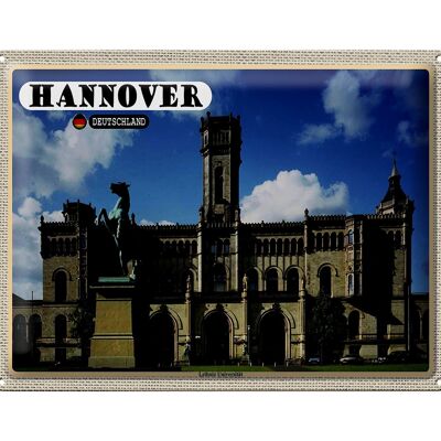 Cartel de chapa ciudades Hannover Universidad Leibniz 40x30cm