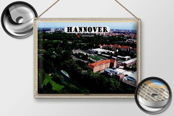 Plaque en tôle Villes de Hanovre vue d'Ihmeufer 40x30cm 2