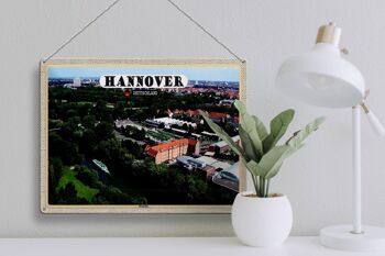 Plaque en tôle Villes de Hanovre vue d'Ihmeufer 40x30cm 3