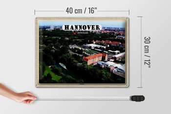Plaque en tôle Villes de Hanovre vue d'Ihmeufer 40x30cm 4