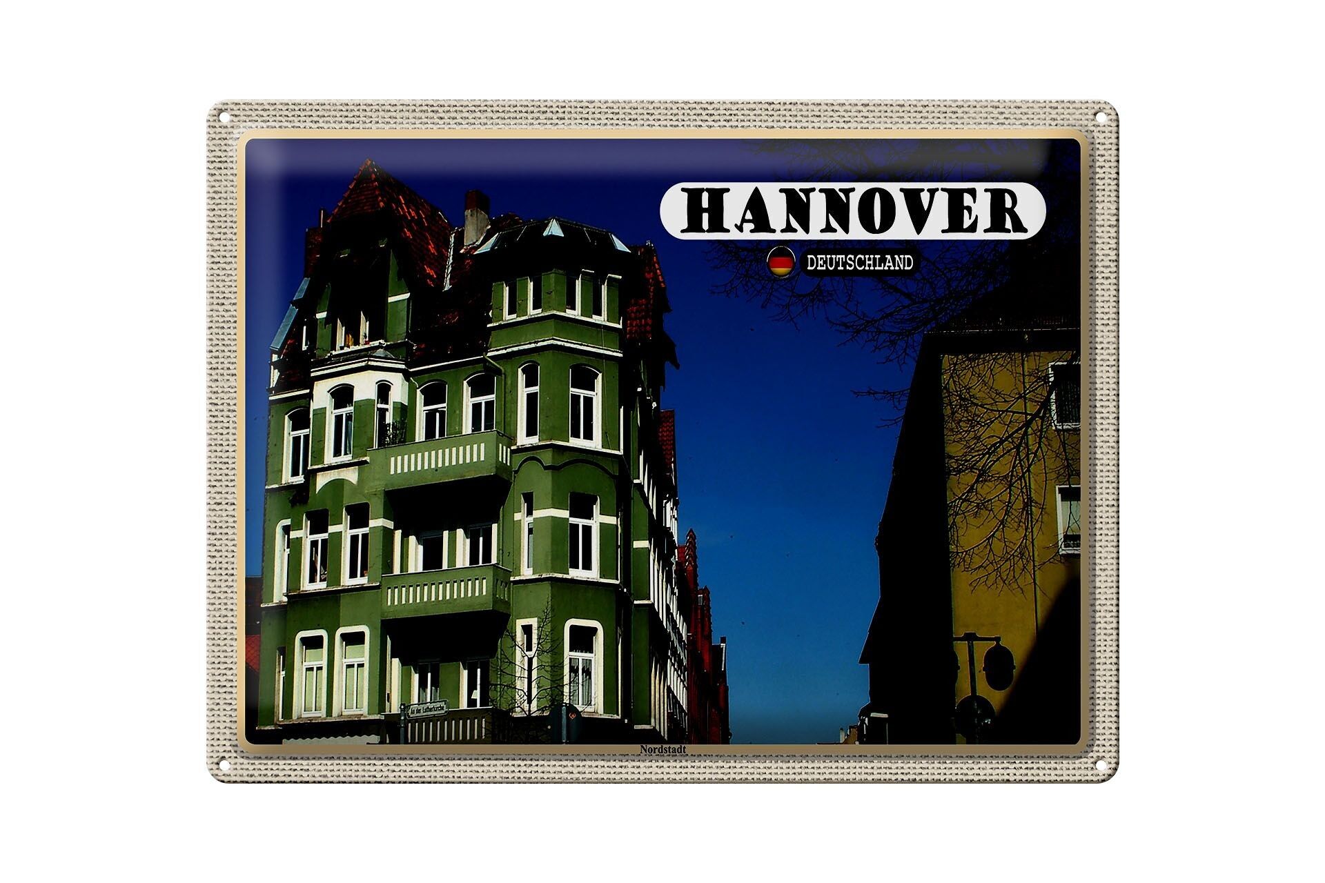 Targa in metallo Città Hannover Nordstadt Building 40x30 cm Regalo