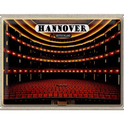 Targa in metallo Cities Hannover State Theatre 40x30 cm regalo