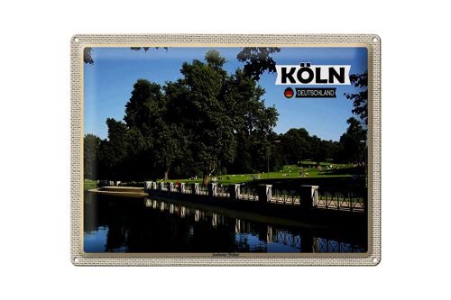 Blechschild Städte Köln Aachener Weiher Park 40x30cm Geschenk