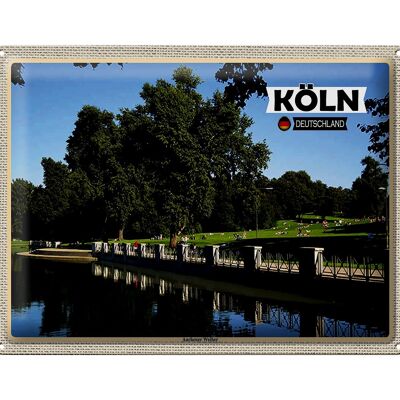 Tin sign cities Cologne Aachener Weiher Park 40x30cm gift