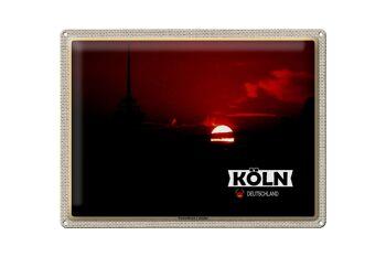 Panneau en étain villes Cologne tour de télévision Colonius 40x30cm cadeau 1