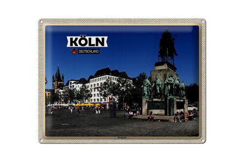 Blechschild Städte Köln Heumarkt Platz Skulptur 40x30cm