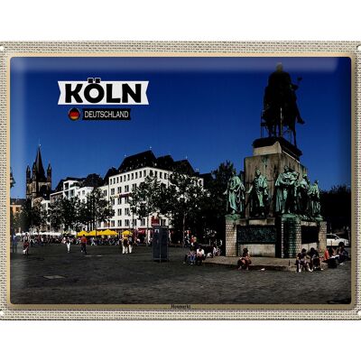 Blechschild Städte Köln Heumarkt Platz Skulptur 40x30cm