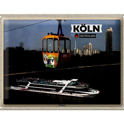 Blechschild Städte Köln Rheinpark Seilbahn Schiff 40x30cm