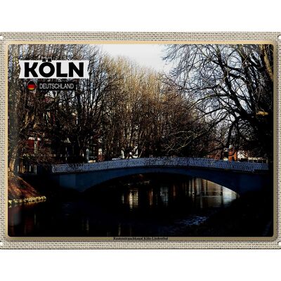 Cartel de chapa ciudades Rautenstrauchkanal Colonia-Lindenthal 40x30cm