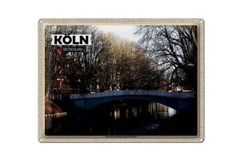 Plaque en tôle Villes Rautenstrauchkanal Cologne-Lindenthal 40x30cm 1