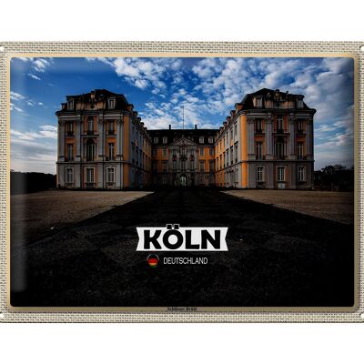 Cartel de chapa ciudades Colonia castillos arquitectura Brühl 40x30cm
