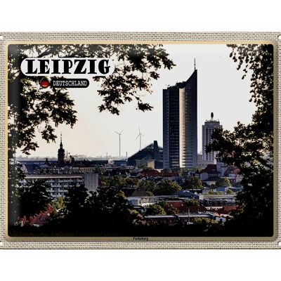 Targa in metallo città Lipsia Fockeberg vista 40x30 cm