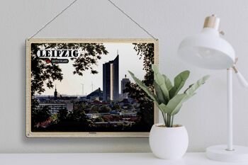 Plaque en tôle villes Leipzig Fockeberg vue 40x30cm 3