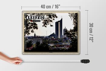 Plaque en tôle villes Leipzig Fockeberg vue 40x30cm 4