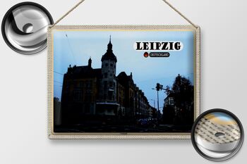 Plaque en tôle villes Leipzig Leutzsch bâtiments rue 40x30cm 2