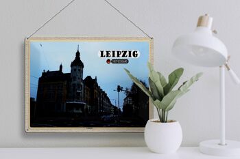 Plaque en tôle villes Leipzig Leutzsch bâtiments rue 40x30cm 3