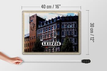 Plaque en tôle villes Leipzig Lindenau architecture 40x30cm 4