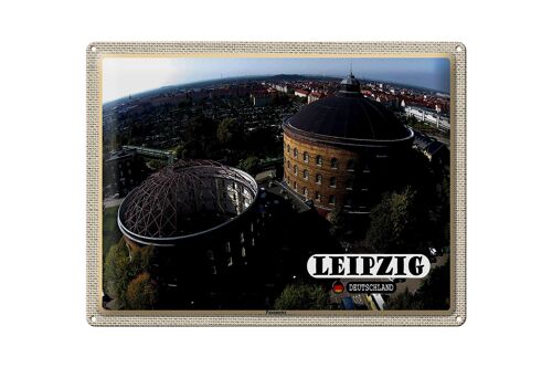 Blechschild Städte Leipzig Blick auf Panometer 40x30cm