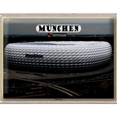 Metal sign Cities Munich View of Allianz Arena 40x30cm