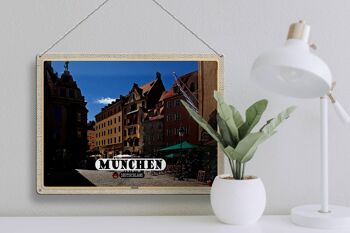 Panneau en étain pour villes, Munich, vieille ville, auberge, 40x30cm, cadeaux 3