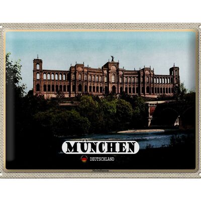 Cartel de chapa ciudades Munich Maximilianeum arquitectura 40x30cm