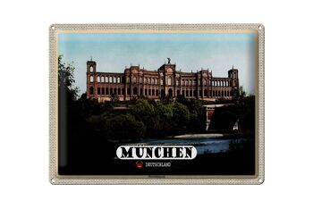 Plaque en tôle villes Munich Maximilianeum architecture 40x30cm 1
