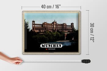 Plaque en tôle villes Munich Maximilianeum architecture 40x30cm 4