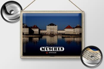 Plaque en tôle villes Munich Nymphenburgh architecture 40x30cm 2