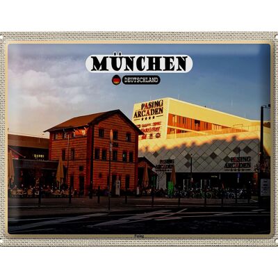 Cartel de chapa ciudades Munich Pasing centro de la ciudad 40x30cm