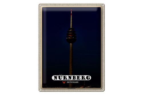 Blechschild Städte Nürnberg Fernmeldeturm Gemälde 30x40cm