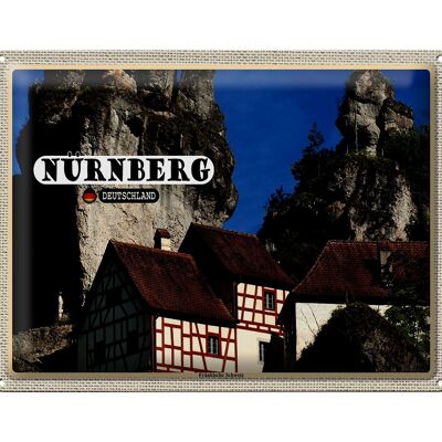 Cartel de chapa ciudades Nuremberg Franconia Suiza 40x30cm