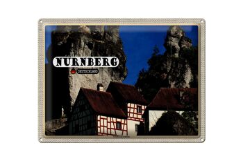 Plaque en tôle villes Nuremberg Suisse franconienne 40x30cm 1