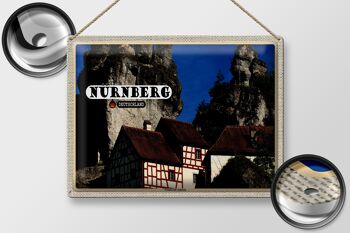 Plaque en tôle villes Nuremberg Suisse franconienne 40x30cm 2