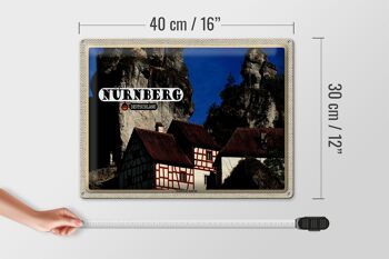 Plaque en tôle villes Nuremberg Suisse franconienne 40x30cm 4