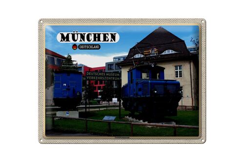Blechschild Städte München Deutsches Verkerhsmuseum 40x30cm