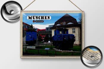 Plaque en tôle Villes Munich Musée allemand des transports 40x30cm 2