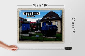 Plaque en tôle Villes Munich Musée allemand des transports 40x30cm 4
