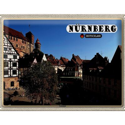 Cartel de chapa ciudades Nuremberg Gostenhof casco antiguo 40x30cm
