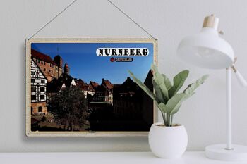 Plaque en tôle villes Nuremberg Gostenhof vieille ville 40x30cm 3