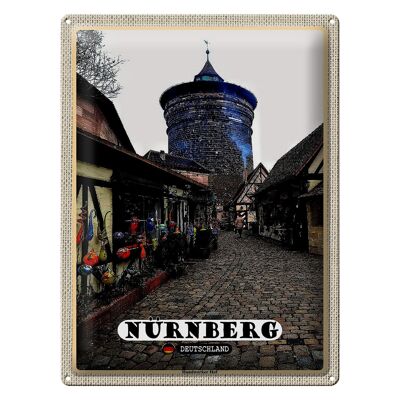 Cartel de chapa Ciudades Núremberg Artesanos Hof Altstad 30x40cm