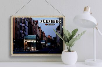 Plaque en tôle villes Nuremberg Kaulbachplatz architecture 40x30cm 3
