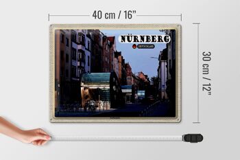 Plaque en tôle villes Nuremberg Kaulbachplatz architecture 40x30cm 4