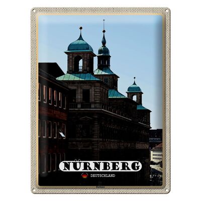 Cartel de chapa Ciudades Núremberg Edificio del Ayuntamiento 30x40cm Regalo