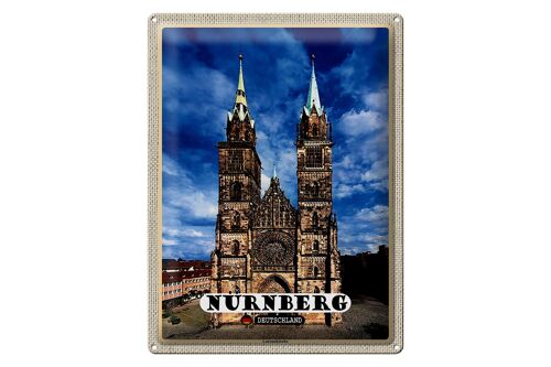 Blechschild Städte Nürnberg Lorenzkirche Architektur 30x40cm