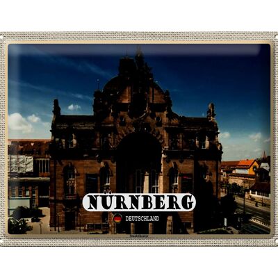 Cartel de chapa ciudades Edificio del Teatro Estatal de Nuremberg 40x30cm