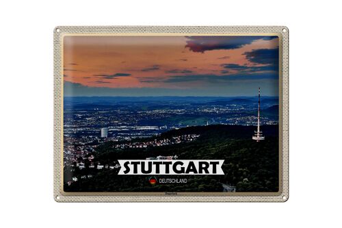 Blechschild Städte Stuttgart Blick auf Degerloch 40x30cm