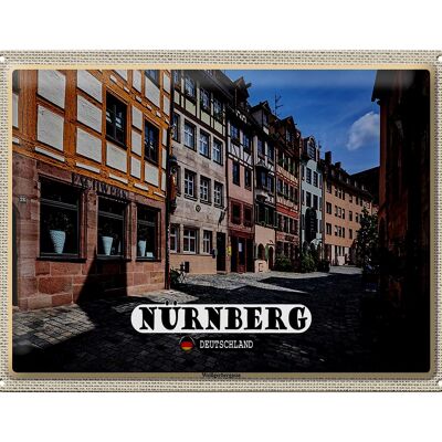 Targa in metallo città Norimberga Weißgebergasse 40x30 cm regalo